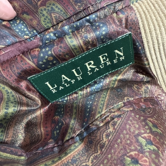 Lauren Ralph Lauren Corduroy Blazer Mens 42L LONG Sport Coat Paisley Lined - Picture 11 of 15
